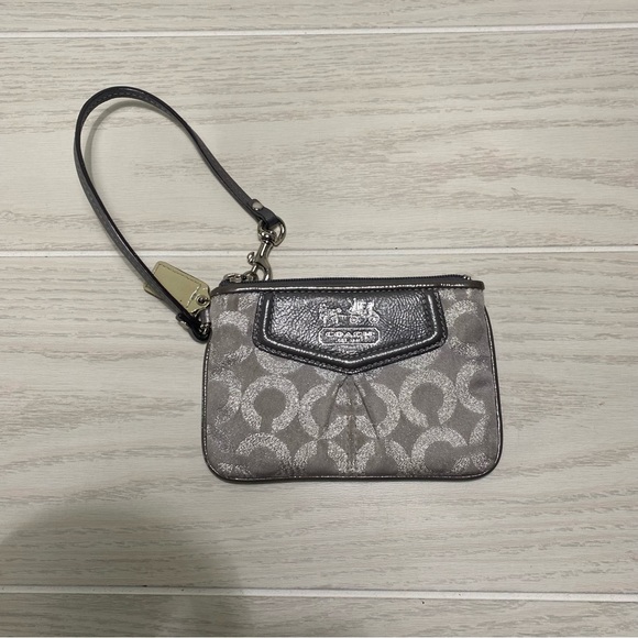 Coach Handbags - Coach Cloth silver logo wallet